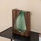 Pair of 10 and 12-Inch Wood and Glass Inlay Vases - Merging the Natural Warmth and Texture of Wood with the Elegance and Color of Glass, Perfect for Enhancing Home Decor, Office Desk and Kitchen Table